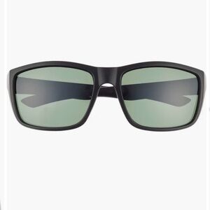 Hurley 52mm Beveled Polarized Rectangular Wrap Sunglasses